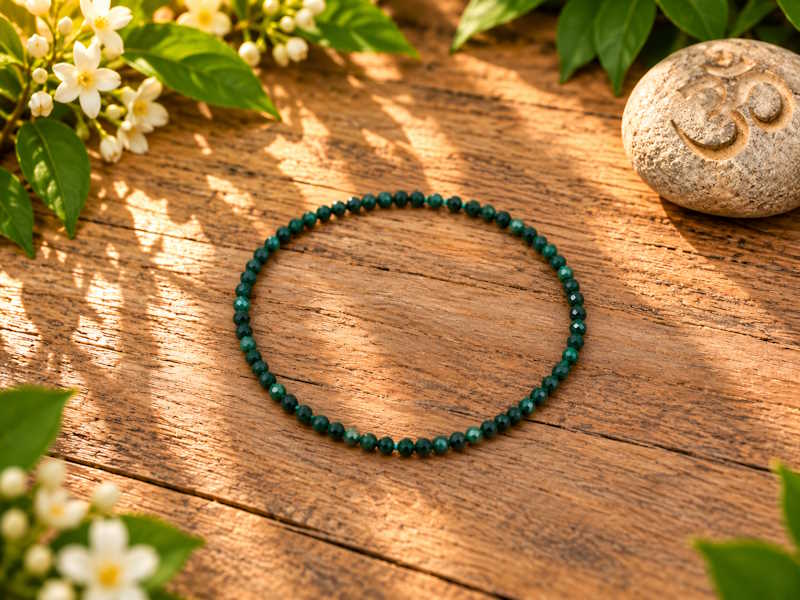 Pulsera Malaquita bola facetada